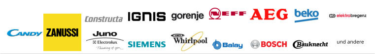 AEG Siemens Bosch Neff Bauknecht Whirlpool Construkta usw.  Kundendienst Reparatur Service